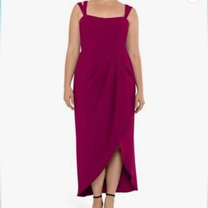 Dress/ brand XSCAPE/ double strap/ color pink magenta/ size 14W/ plus size